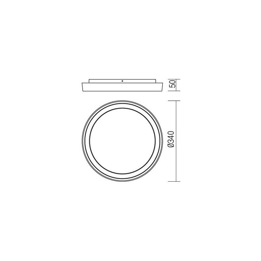 Redo 9184 - BEZEL LED Outdoor Ceiling Light LED/30W/230V Ø 34 cm IP54 Anthracite