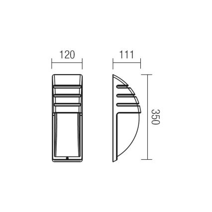 Redo 9210 - Outdoor wall light BONN 1xE27/42W/230V IP44