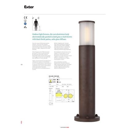 Redo 9326 - Wall light EXTER 1xE27/42W/230V IP54