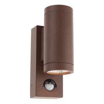 Redo 9455 - VINCE LED Outdoor Wall Light with Sensor, 2xLED/3W/230V, IP54, Brown