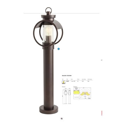 Redo 9573 - Outdoor lamp COMPASS 1xE27/42W/230V IP33