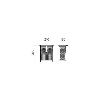 Redo 9577 - Outdoor wall light VISIR 1xE27/42W/230V IP23