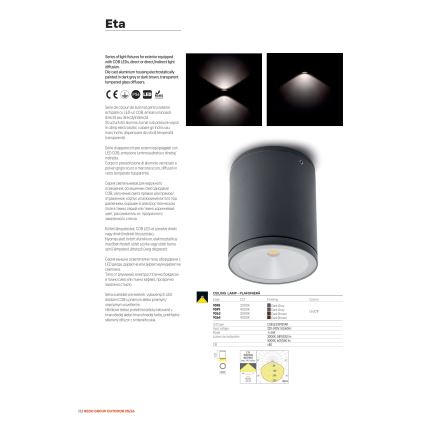 Redo 9596 - ETA LED Outdoor Wall Light, 6W/230V, 3000K, IP54, Brown