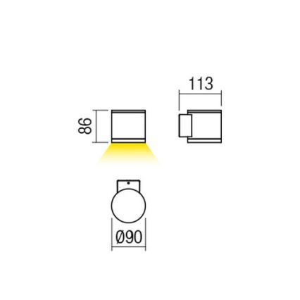 Redo 9596 - ETA LED Outdoor Wall Light, 6W/230V, 3000K, IP54, Brown