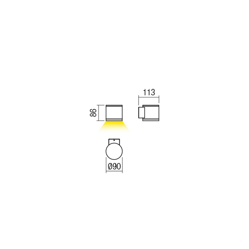 Redo 9596 - ETA LED Outdoor Wall Light, 6W/230V, 3000K, IP54, Brown