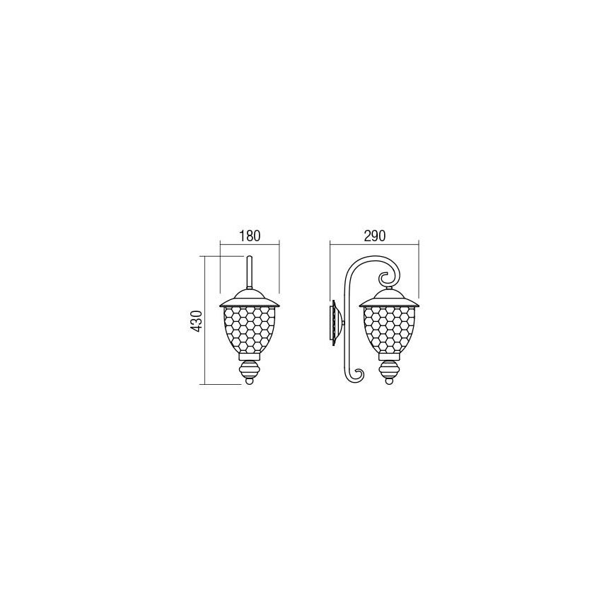 Redo 9600 - Outdoor wall light  MATERA 1xE27/42W/230V IP33