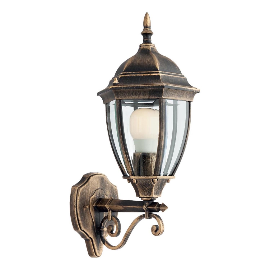 Redo 9604 - Outdoor wall lamp SEVILLA 1xE27/42W/230V IP44 gold/patina