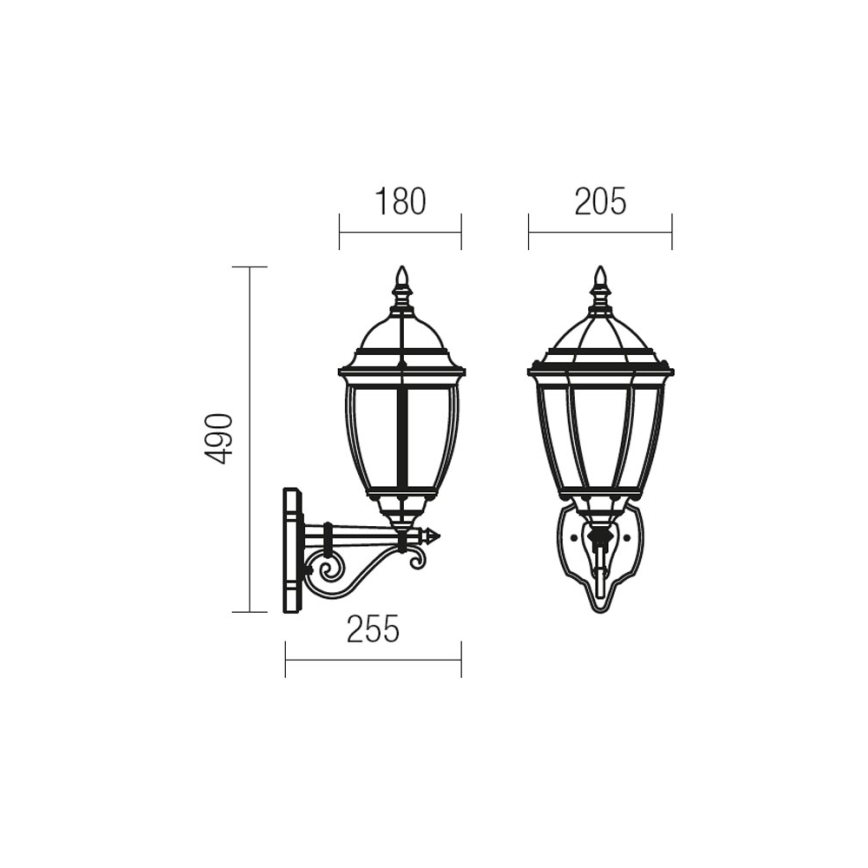 Redo 9604 - Outdoor wall lamp SEVILLA 1xE27/42W/230V IP44 gold/patina