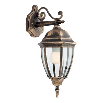 Redo 9605 - Outdoor wall lamp SEVILLA 1xE27/42W/230V IP44 gold/patina