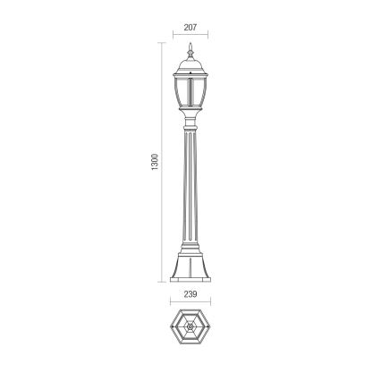 Redo 9608 - Outdoor lamp SEVILLA 1xE27/42W/230V IP44 gold/patina