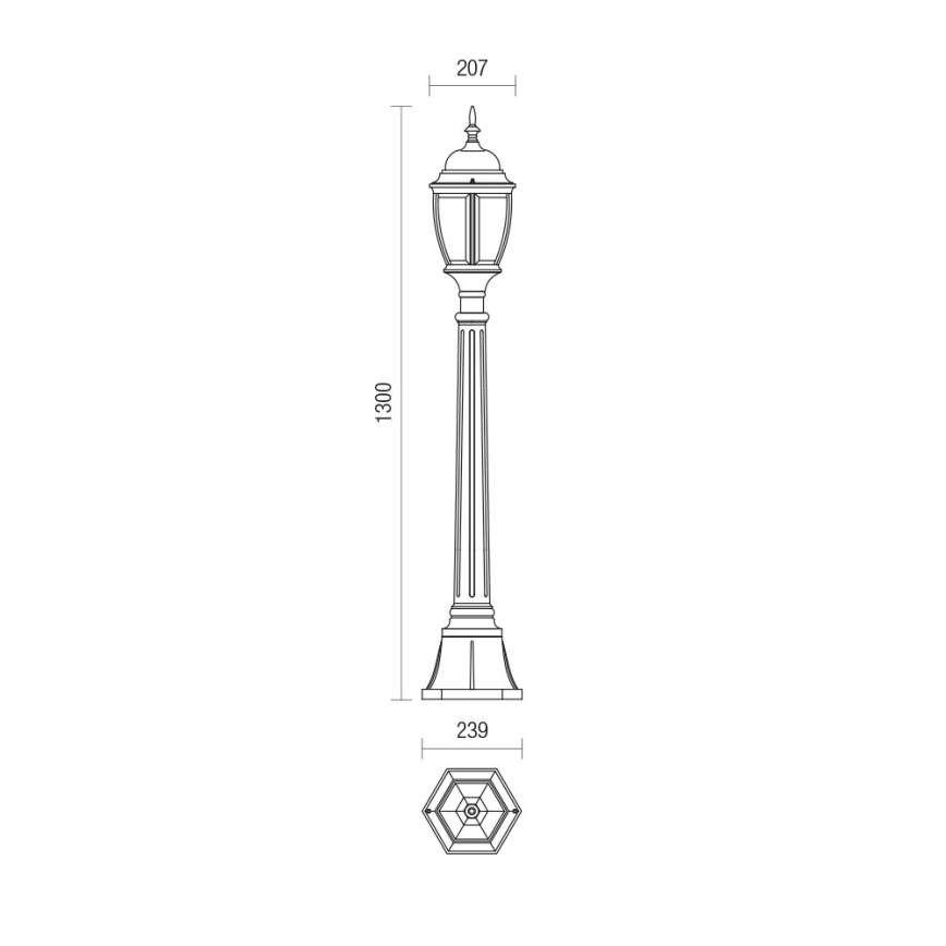 Redo 9608 - Outdoor lamp SEVILLA 1xE27/42W/230V IP44 gold/patina