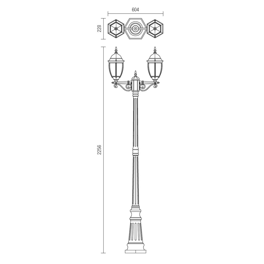 Redo 9609 - Outdoor lamp SEVILLA 2xE27/42W/230V IP44 gold/patina