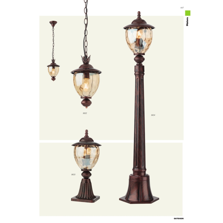 Redo 9632 - Outdoor chandelier on a chain MATERA 1xE27/42W/230V IP33