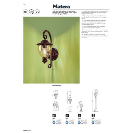 Redo 9632 - Outdoor chandelier on a chain MATERA 1xE27/42W/230V IP33
