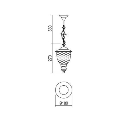 Redo 9632 - Outdoor chandelier on a chain MATERA 1xE27/42W/230V IP33