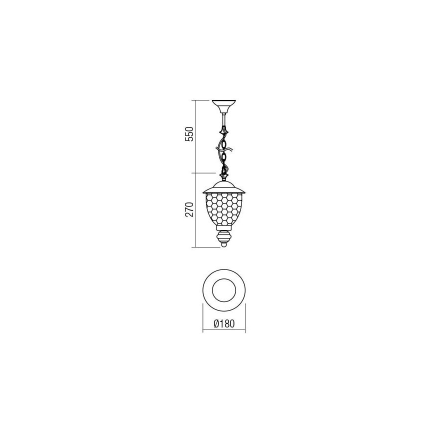 Redo 9632 - Outdoor chandelier on a chain MATERA 1xE27/42W/230V IP33