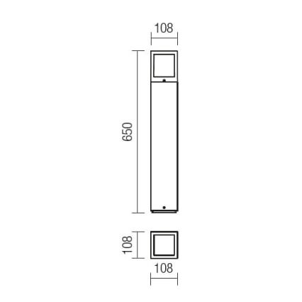Redo 9644 - Outdoor lamp BRICK 1xE27/23W/230V IP54