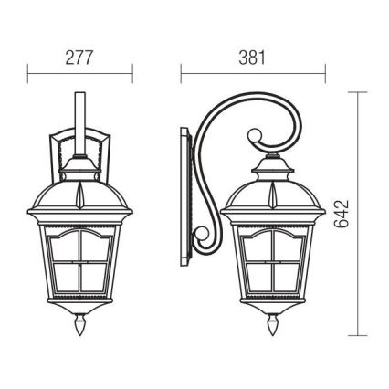 Redo 9648 - Outdoor wall light YORK 1x E27/70W/230V IP44 brown