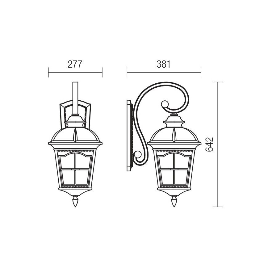 Redo 9648 - Outdoor wall light YORK 1x E27/70W/230V IP44 brown