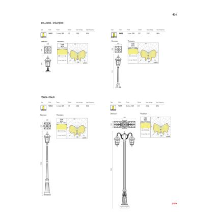 Redo 9652 - YORK Outdoor Lamp 1xE27/70W/230V IP44 Brown
