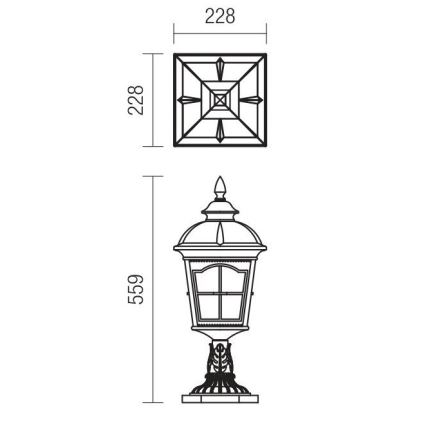 Redo 9652 - YORK Outdoor Lamp 1xE27/70W/230V IP44 Brown