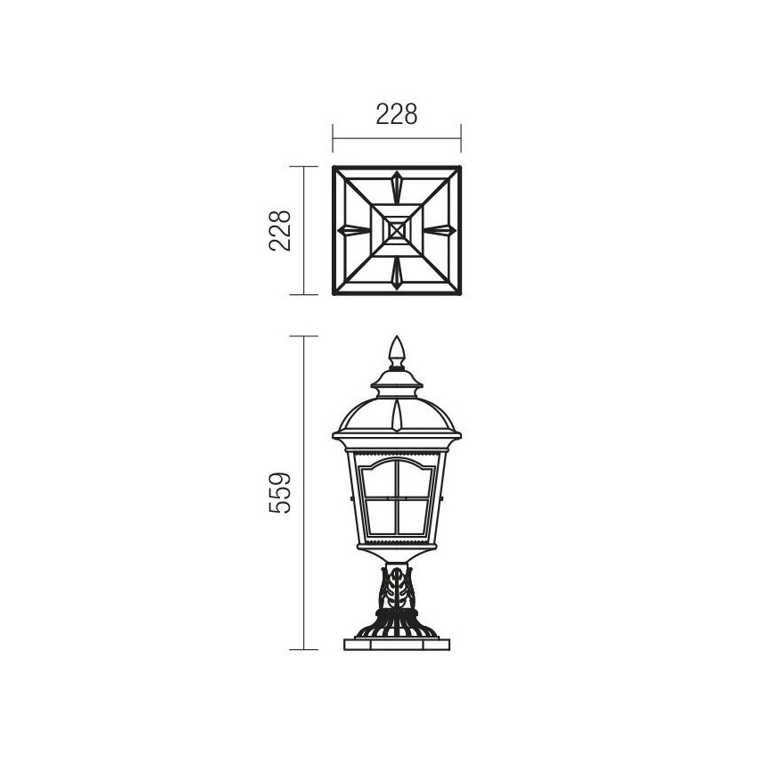 Redo 9652 - YORK Outdoor Lamp 1xE27/70W/230V IP44 Brown
