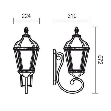 Redo 9656 - ESSEN Outdoor Wall Light 1xE27/70W/230V IP44 Brown/Patina