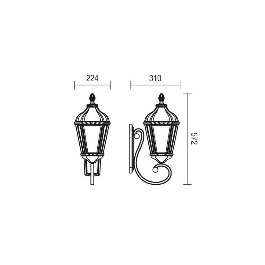 Redo 9656 - ESSEN Outdoor Wall Light 1xE27/70W/230V IP44 Brown/Patina