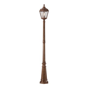 Redo 9662 - ESSEN Outdoor Lamp 1xE27/70W/230V 221,5 cm IP44 Brown/Patina
