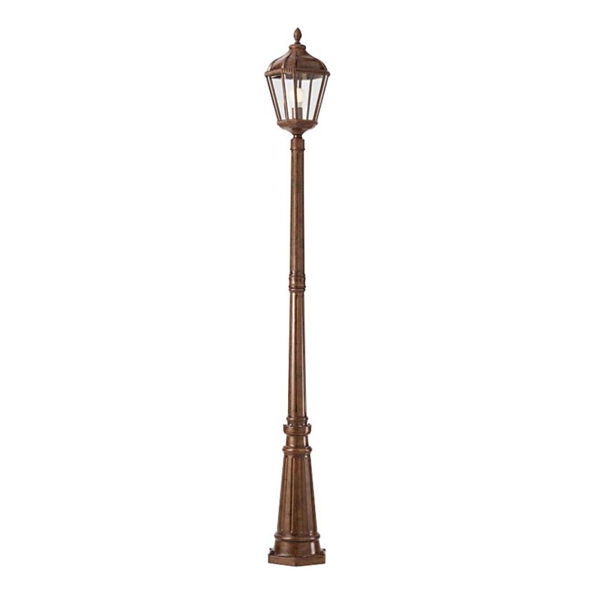 Redo 9662 - ESSEN Outdoor Lamp 1xE27/70W/230V 221,5 cm IP44 Brown/Patina