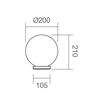 Redo 9761 - Replacement lampshade for outdoor light SFERA d. 20 cm IP44 white