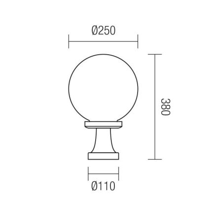 Redo 9774 - Outdoor lamp SFERA 1xE27/42W/230V IP44 25x38 cm brown