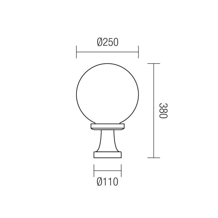 Redo 9774 - Outdoor lamp SFERA 1xE27/42W/230V IP44 25x38 cm brown