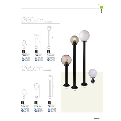 Redo 9775 - Outdoor lamp SFERA 1xE27/42W/230V IP44 25x38cm white