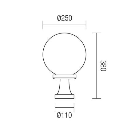 Redo 9775 - Outdoor lamp SFERA 1xE27/42W/230V IP44 25x38cm white