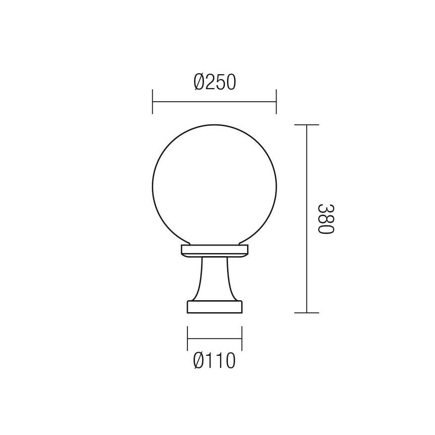 Redo 9775 - Outdoor lamp SFERA 1xE27/42W/230V IP44 25x38cm white