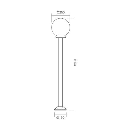 Redo 9776 - Outdoor lamp SFERA 1xE27/42W/230V IP44 25x125 cm brown
