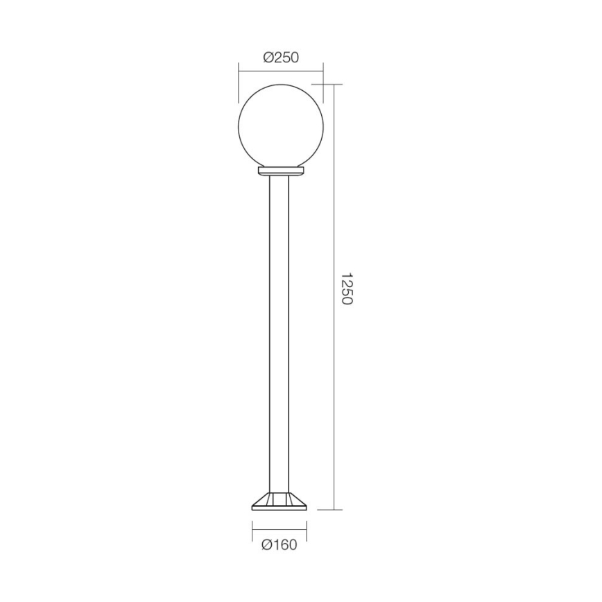 Redo 9776 - Outdoor lamp SFERA 1xE27/42W/230V IP44 25x125 cm brown