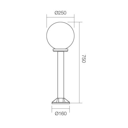 Redo 9779 - Outdoor lamp SFERA 1xE27/42W/230V IP44 25x75 cm brown