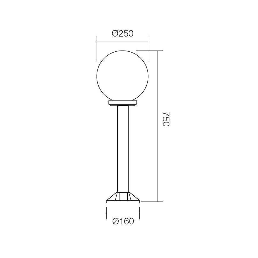 Redo 9779 - Outdoor lamp SFERA 1xE27/42W/230V IP44 25x75 cm brown
