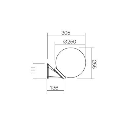 Redo 9873 - Outdoor wall light SFERA 1xE27/42W/230V IP44 white