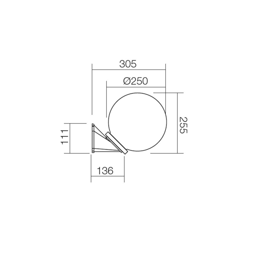 Redo 9873 - Outdoor wall light SFERA 1xE27/42W/230V IP44 white