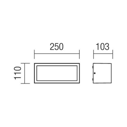 Redo 9896 - Outdoor wall light BRICK 1xE27/23W/230V IP54 grey