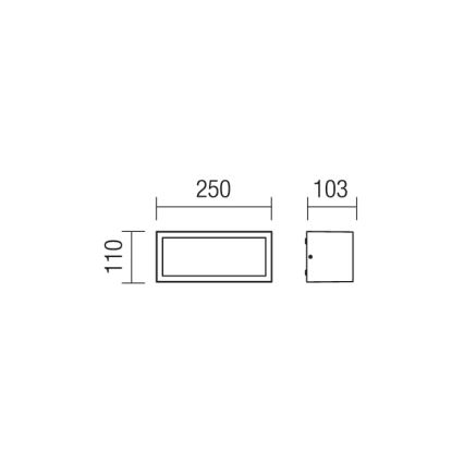 Redo 9897 - Outdoor wall light BRICK 1xE27/23W/230V IP54