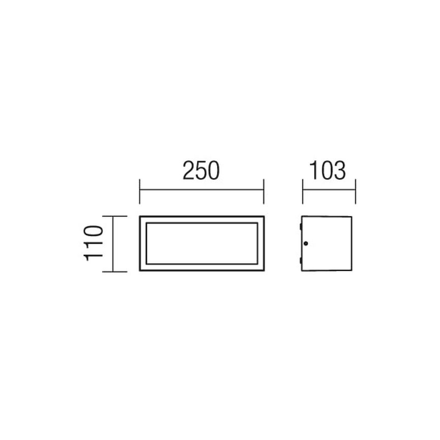 Redo 9898 - Outdoor wall light BRICK 1xE27/23W/230V IP54