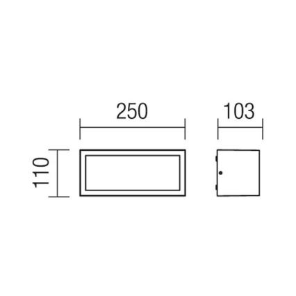 Redo 9899 - Outdoor wall light BRICK 1xE27/23W/230V IP54