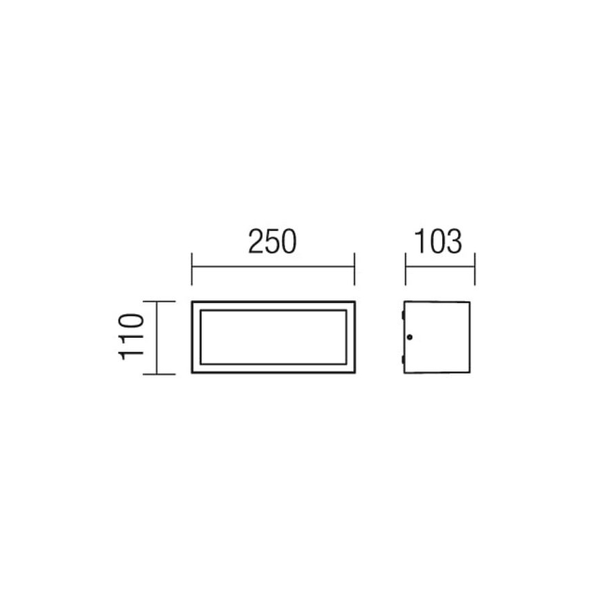 Redo 9899 - Outdoor wall light BRICK 1xE27/23W/230V IP54