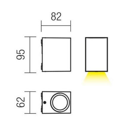 Redo 9907 - LED Outdoor wall light BEAM LED/5W/230V IP54