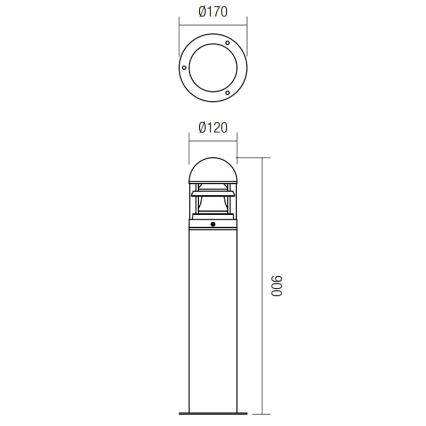 Redo 9946 - Outdoor lamp ARGO 1xE27/42W/230V IP54 brown