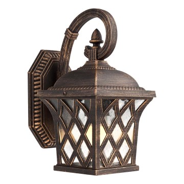 Redo 9951 - Outdoor wall lamp BREMEN 1xE27/42W/230V IP23 gold/patina